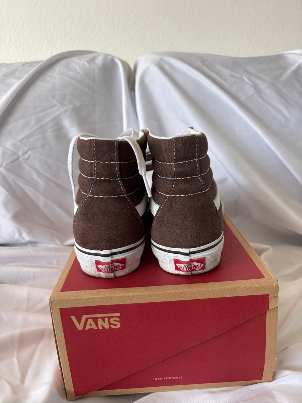 Vans Brown and White High-Top Suede Sneakers - Picture 4 of 8